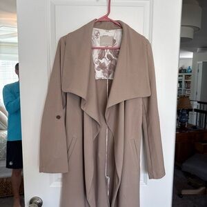 SOIA & KYO Women Midi Lite Weight Wrap Coat, Beige, Medium